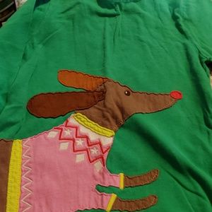 Mini Boden girls 7-8 daschund green